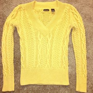 Yellow MODA International knit cotton sweater